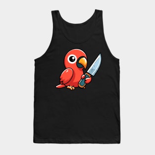 Parrot with knife! Tank Top